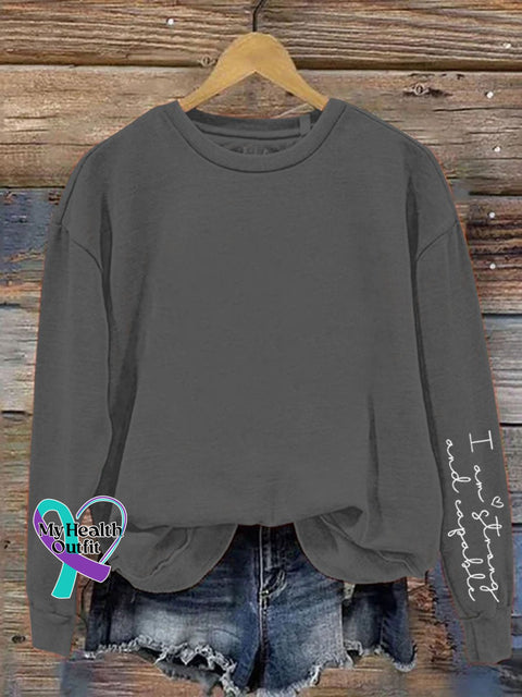 I Am Strong And Capable Positive Affirmations Art Pattern Print Casual Sweatshirt Grey / S