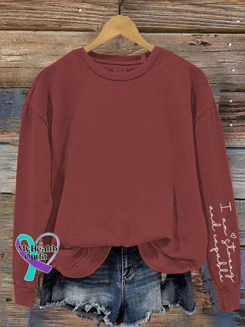I Am Strong And Capable Positive Affirmations Art Pattern Print Casual Sweatshirt Red / S