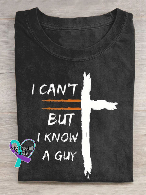 I Can’t But Know A Guy Letter Art Design T-Shirt Black / S