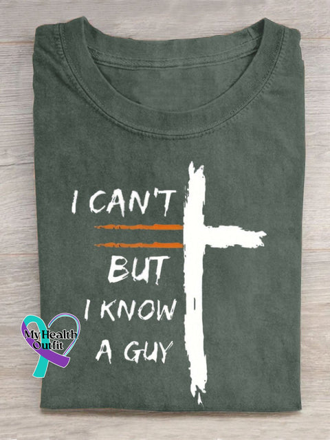 I Can’t But Know A Guy Letter Art Design T-Shirt Green / S