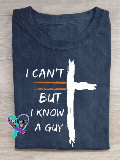 I Can’t But Know A Guy Letter Art Design T-Shirt Navy Blue / S