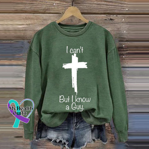 I Can’t But Know A Guy Printed Long Sleeve Sweatshirt Green / S
