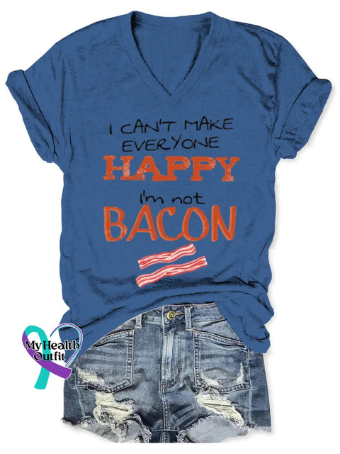 I Can’t Make Everyone Happy I’m Not Bacon Art Print T-shirt Blue / S