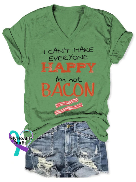 I Can’t Make Everyone Happy I’m Not Bacon Art Print T-shirt Green / S