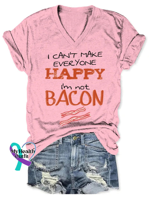 I Can’t Make Everyone Happy I’m Not Bacon Art Print T-shirt Pink / S