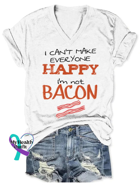 I Can’t Make Everyone Happy I’m Not Bacon Art Print T-shirt White / S