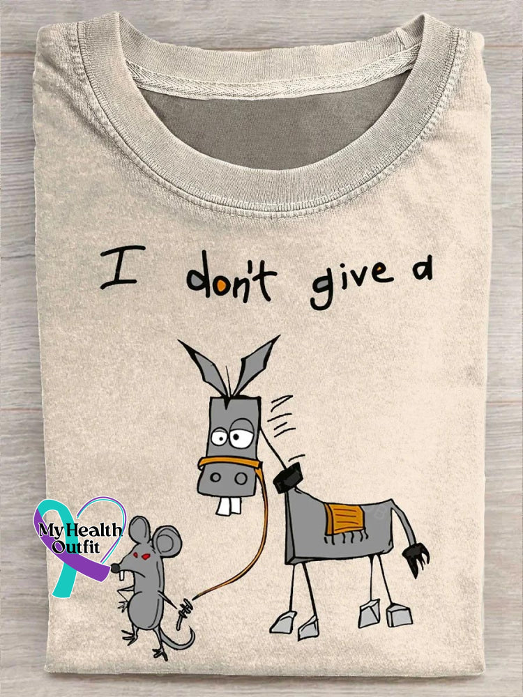 I Don’t Give A Art Print T-shirt Khaki / S