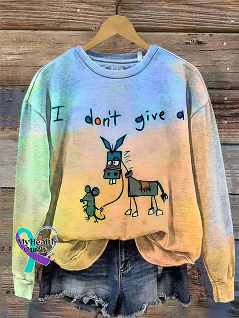 I Don‘t Give A Funny Donkey Letter Print Casual Sweatshirt Multicolor / S