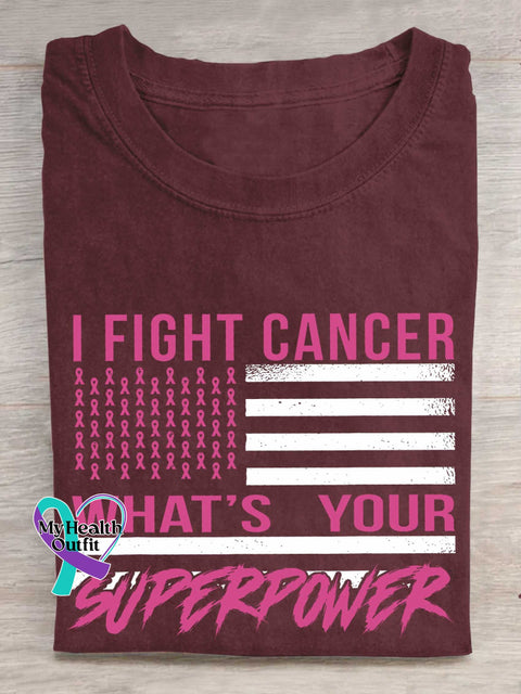 I FIGHT CANCER WHAT’S YOUR SUPERPOWER Breast Cancer Awareness T-shirt Red / S