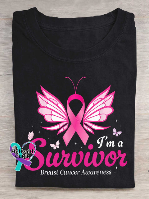 I ’m A Survivor Breast Cancer Awareness T-shirt Black / S
