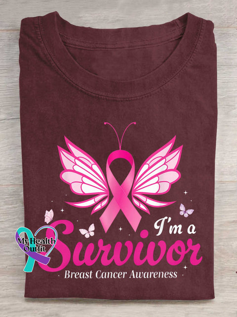 I ’m A Survivor Breast Cancer Awareness T-shirt Red / S