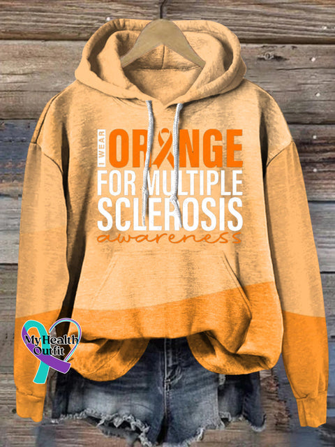 I Wear Orange For Multiple Sclerosis Gradient Print Casual Hoodie Multicolor / S