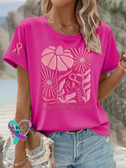 I WEAR PINK FOR MYSELF Breast Cancer Awareness T shirt Pink / S