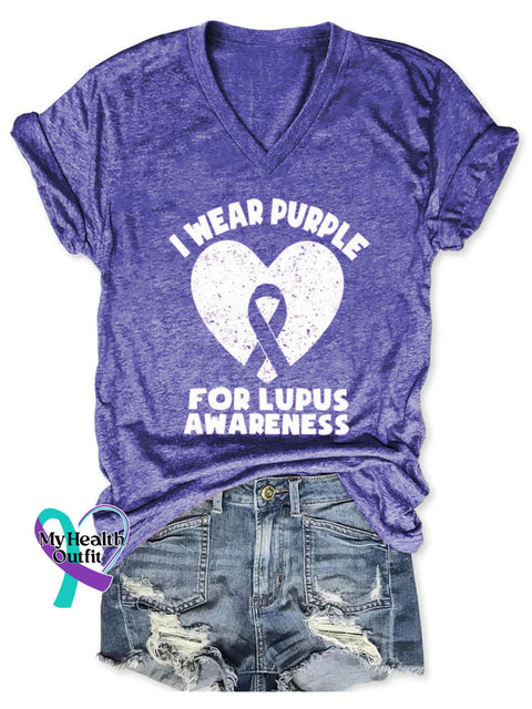 I Wear Purple For Lupus Awareness Art Print Casual T-Shirt / S