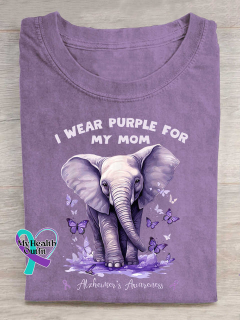 I WEAR PURPLE FOR MY MOM Alzheimer’s Awareness T-shirt LightPurple / S