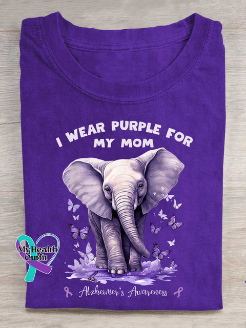 I WEAR PURPLE FOR MY MOM Alzheimer’s Awareness T-shirt Purple / S