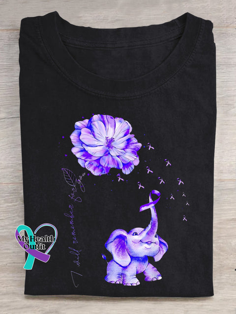 I Will Remember Alzheimer’s Awareness T-shirt Black / S