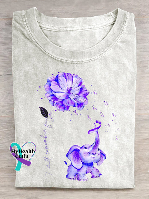 I Will Remember Alzheimer’s Awareness T-shirt White / S