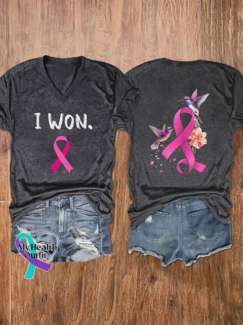 I Won A Breast Cancer Memorial T-Shirt Black / S