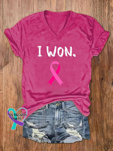 I Won A Breast Cancer Memorial T-Shirt Pink / S