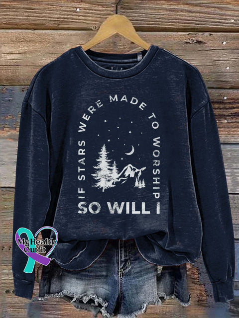If Stars Were Made To Worship So Will I Casual Sweatshirt Navyblue / S