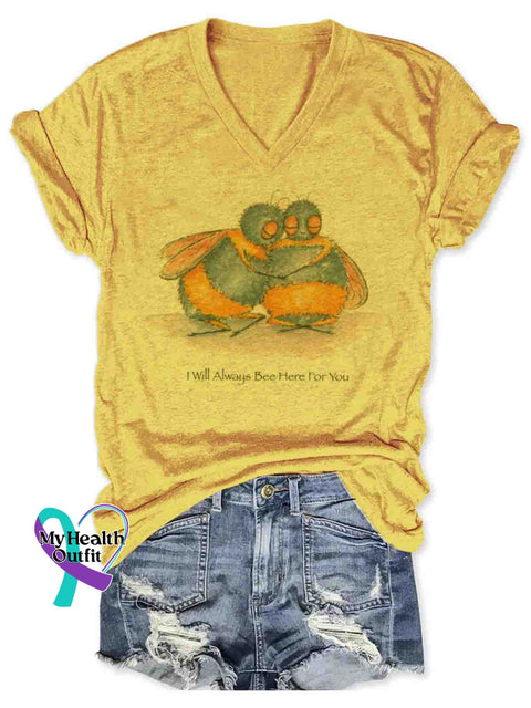 I’ll Always Bee Here For You Art V-neck Casual T-Shirt Yellow / S