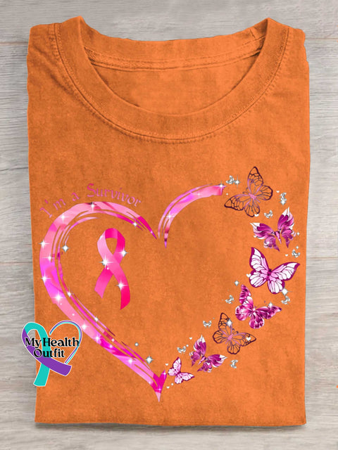 I’m A Survivor Breast Cancer Awareness T-shirt Orange / S