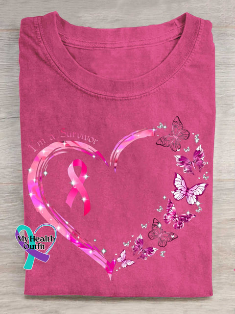 I’m A Survivor Breast Cancer Awareness T-shirt Pink / S