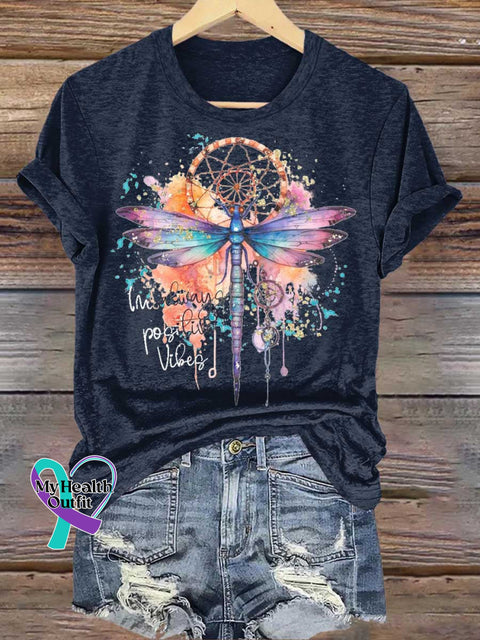 I’m Always Positive Vibes Dragonfly Dreamcatcher T-shirt Blue / S