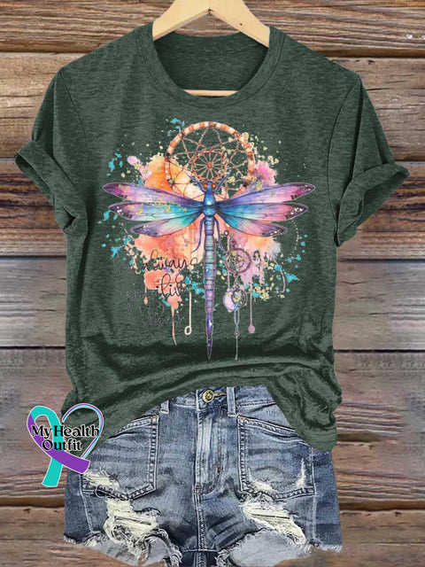 I’m Always Positive Vibes Dragonfly Dreamcatcher T-shirt Green / S