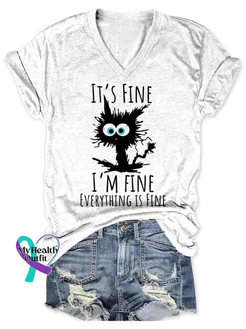 I’m Fine Art Casual T-Shirt White / S