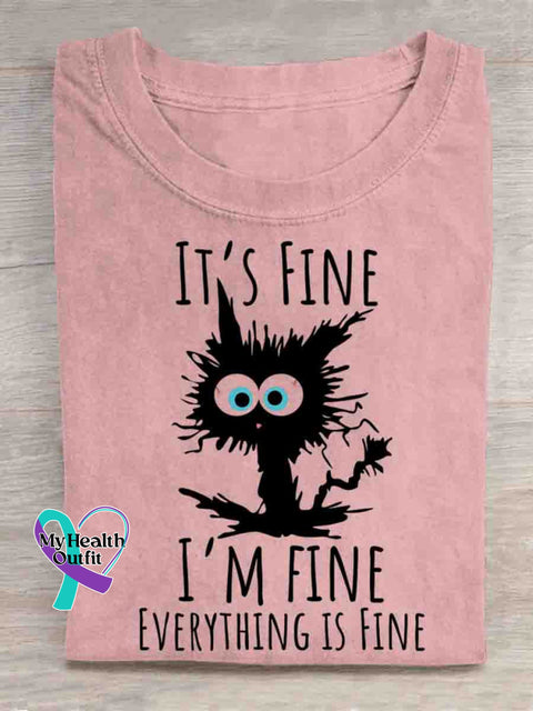 I’m Fine Art T-shirt Pink / S