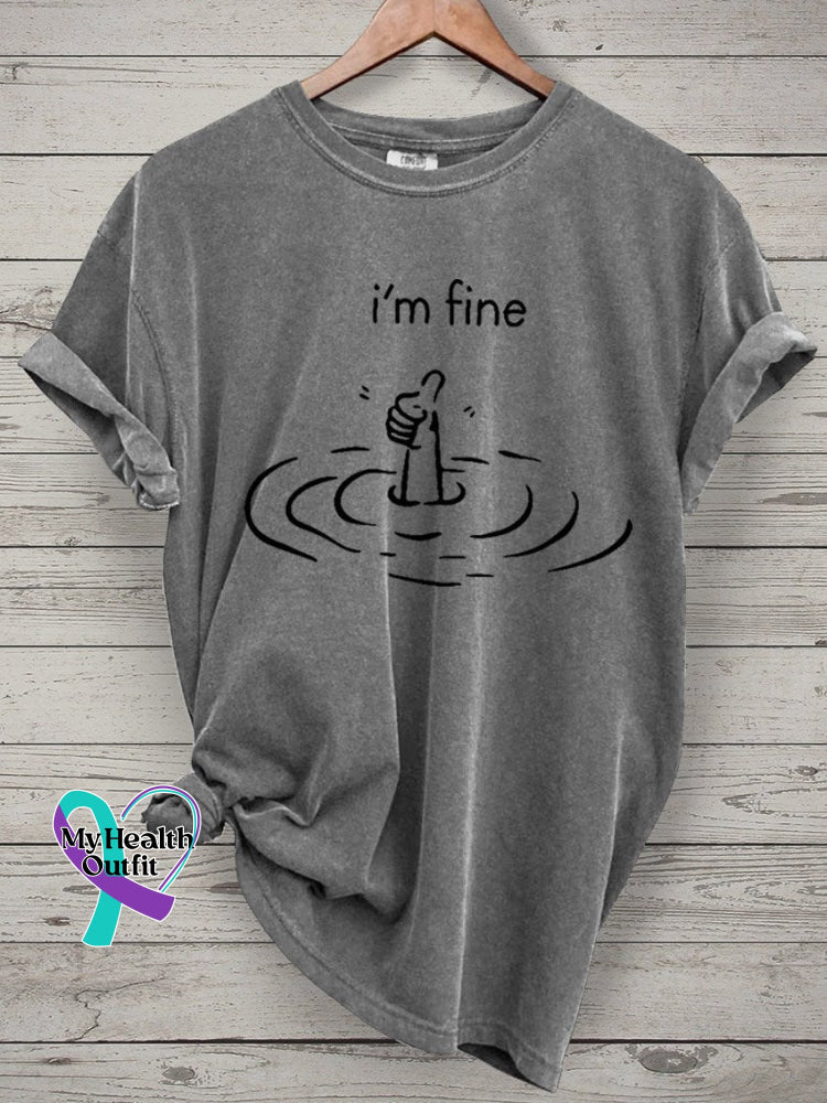 I‘m Fine Funny T-Shirt Grey / S