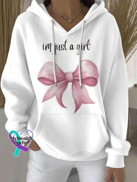 I’m Just A Girl Art Print Casual Cotton Sweatshirt White / S