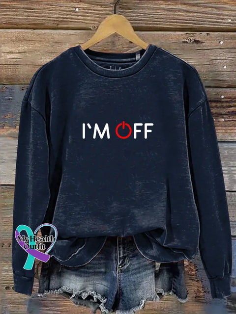 I’m Off Print Casual Sweatshirt Blue / S