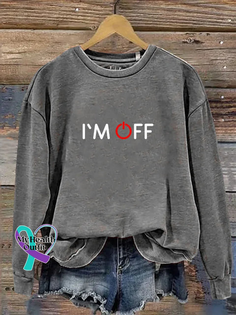 I’m Off Print Casual Sweatshirt Grey / S
