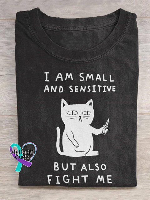 I’m Small And Sensitive Art Print Casual T-Shirt Black / S