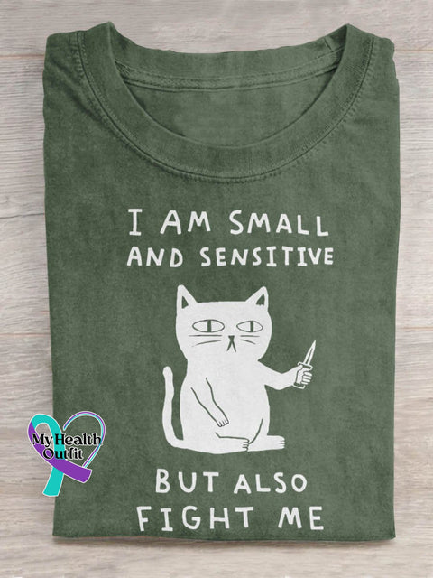 I’m Small And Sensitive Art Print Casual T-Shirt Green / S