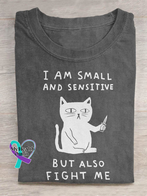I’m Small And Sensitive Art Print Casual T-Shirt Grey / S