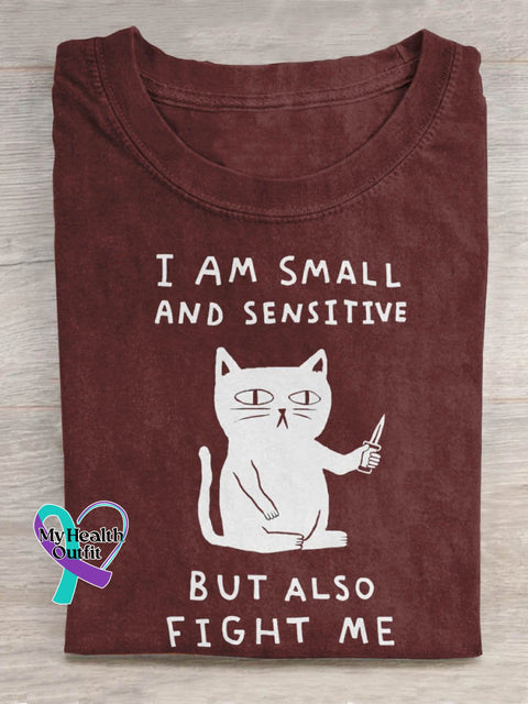I’m Small And Sensitive Art Print Casual T-Shirt Red / S