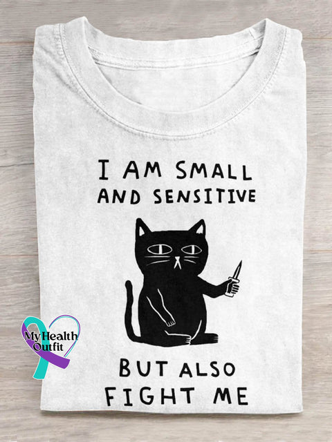 I’m Small And Sensitive Art Print Casual T-Shirt White / S