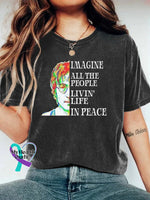 Imagine All The People Living Life In Peace Casual T-Shirt Multicolor / S