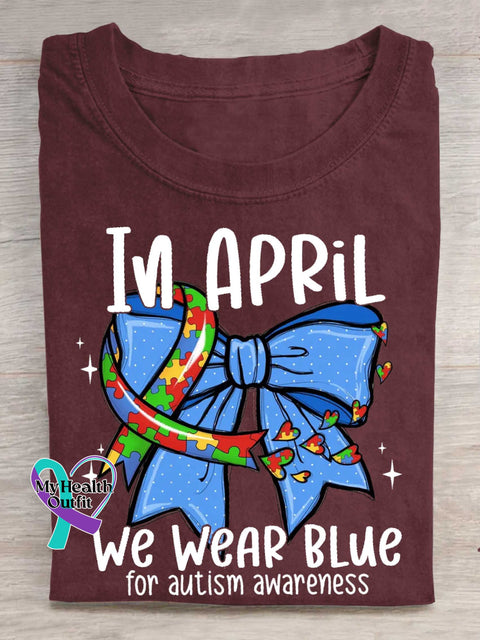 IN APRIL We WEAR BLUE for Autism Awareness T-shirt Red / S