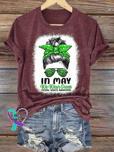 IN MAY We Wear Green Mental Health Awareness T-shirt Red / S