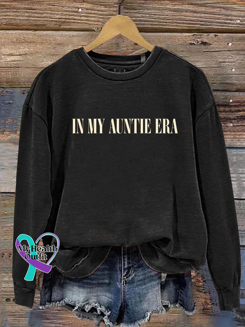 In My Auntie Era Art Design Print Casual Sweatshirt Black / S