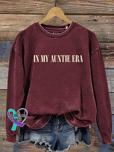 In My Auntie Era Art Design Print Casual Sweatshirt Maroon / S