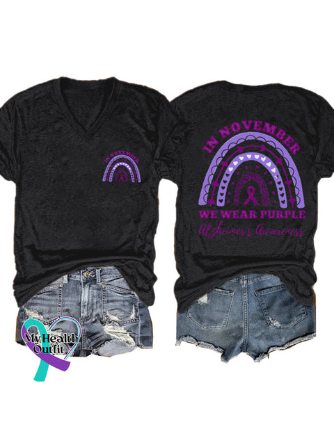 In November We Wear Purple Short Sleeve Casual t-Shirt Black / S