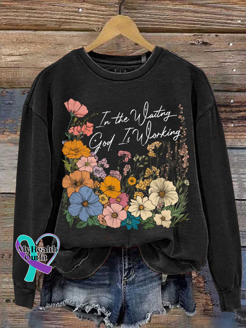 In The Waitng God Is Working Casual Sweatshirt Black / S