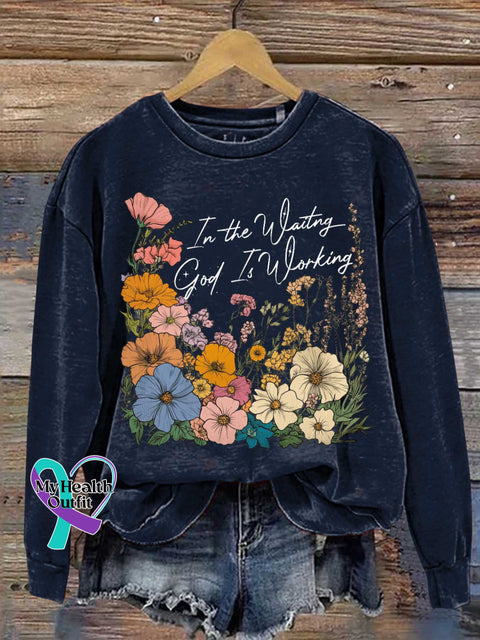 In The Waitng God Is Working Casual Sweatshirt Blue / S