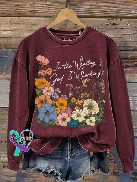 In The Waitng God Is Working Casual Sweatshirt Red / S